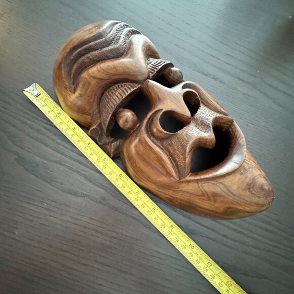 Rare Vintage Large Carved Solid Wood African Tribal Mask Wall Art Eclectic Decor - Picture 7 of 7